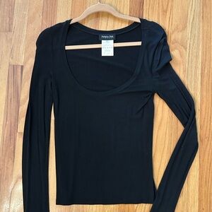 Patrizia Pepe Black Long Sleeve Top